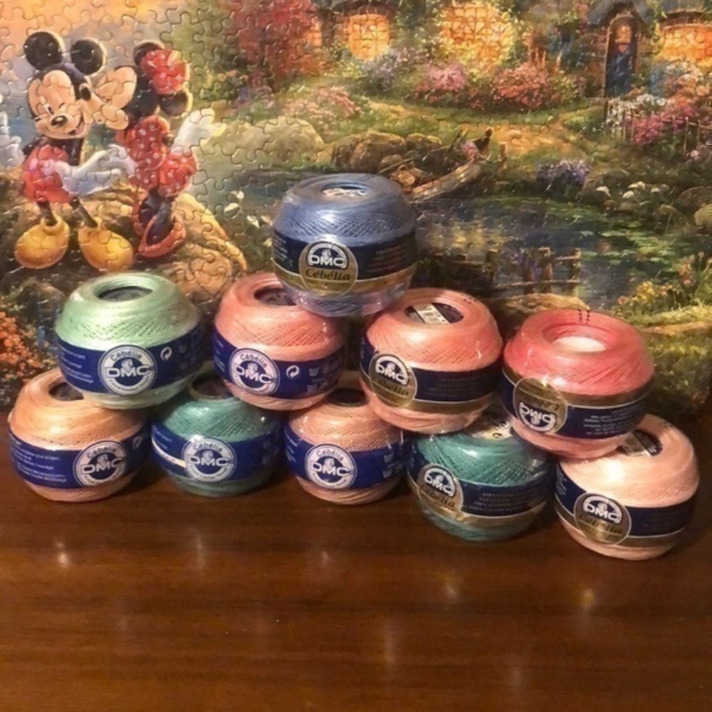 10 rolls of DMC cebelia thread